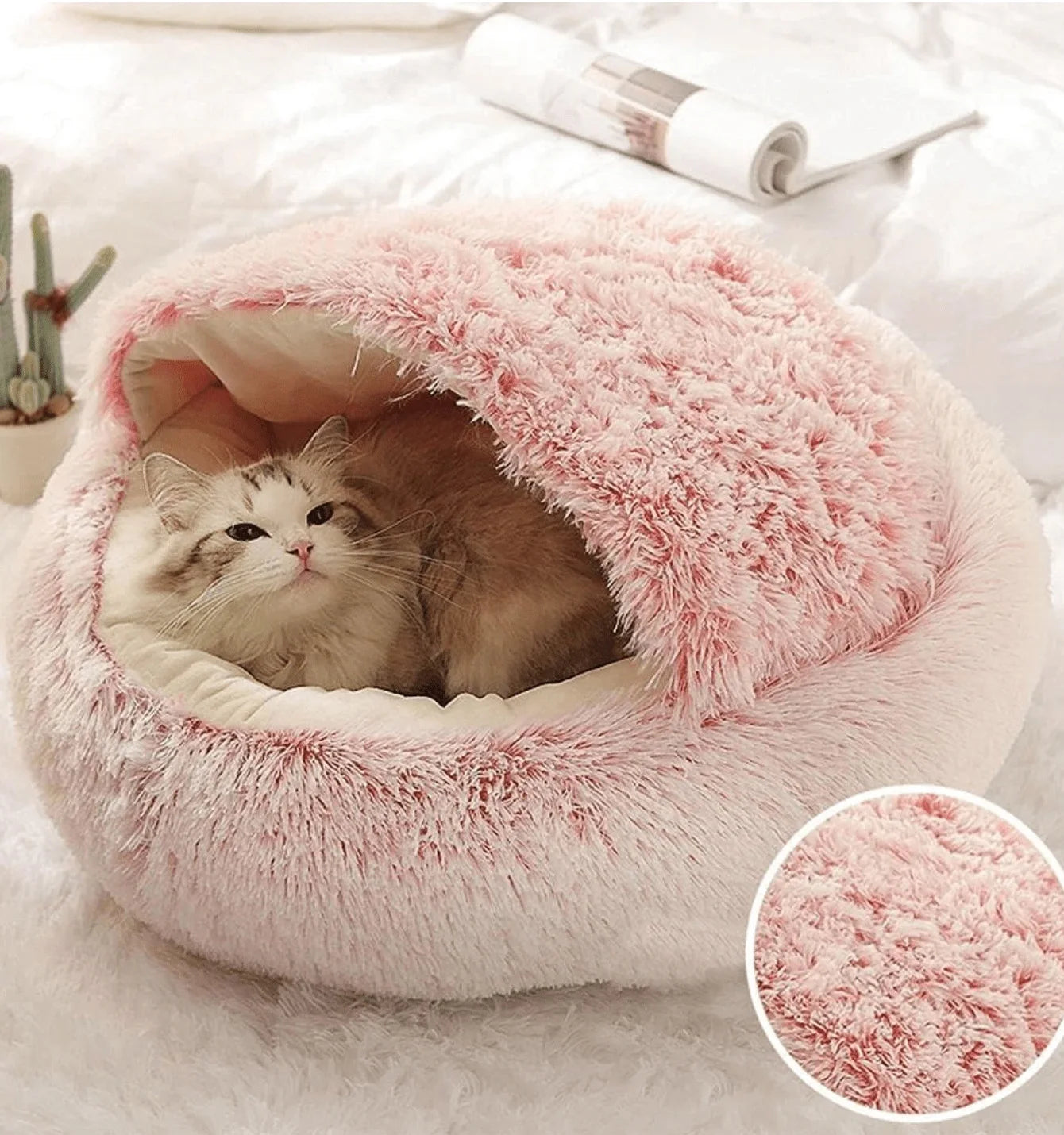 Soft Plush Pet Bed with Cover – The Ultimate Cozy Retreat for Small Pets!