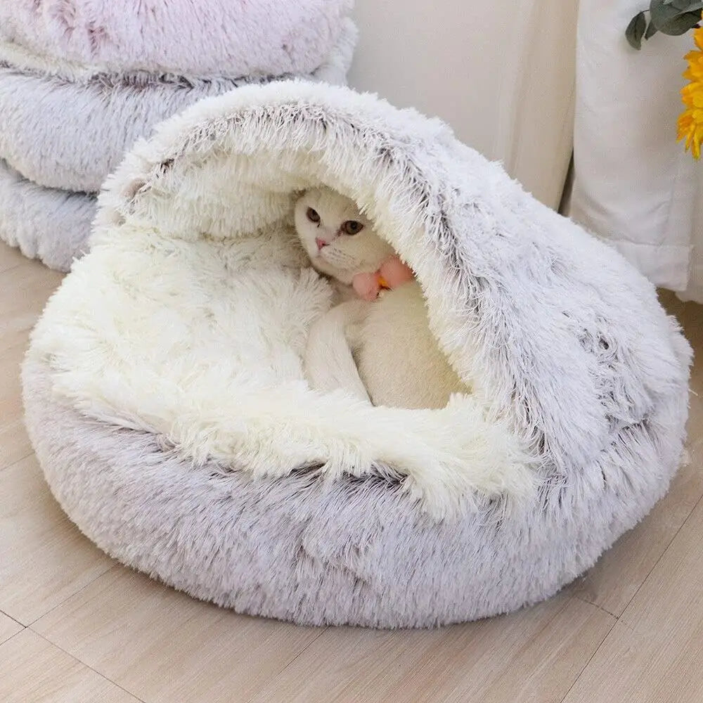 Soft Plush Pet Bed with Cover – The Ultimate Cozy Retreat for Small Pets!