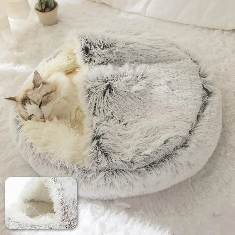 Soft Plush Pet Bed with Cover – The Ultimate Cozy Retreat for Small Pets!