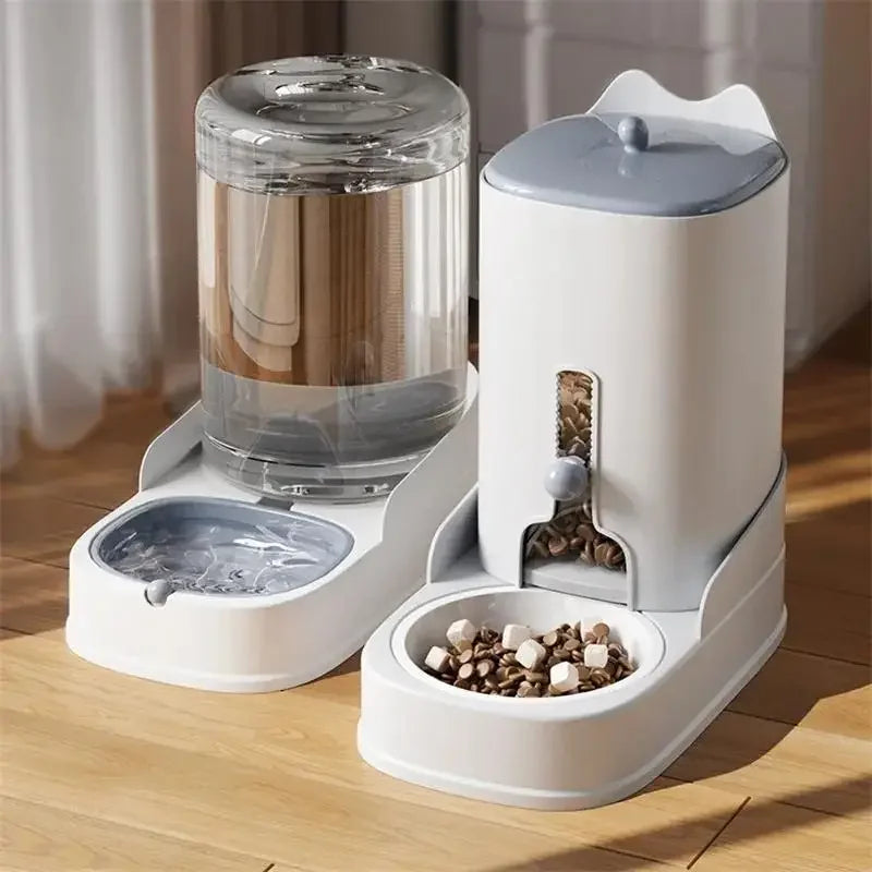 Automatic Pet Feeder & Water Dispenser - Transparent Food Storage for Dogs & Cats