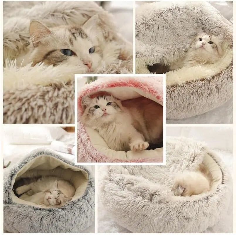 Soft Plush Pet Bed with Cover – The Ultimate Cozy Retreat for Small Pets!