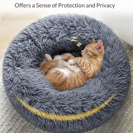 40-90cm Round Pet Bed – Plush Comfort for Your Pet All Winter Long!